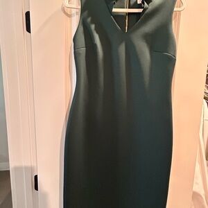 Calvin Klein Green Sheath Dress V-Neck Night Out